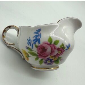 Melba Bone China Creamer E6 Floral Gold Trim Made in England Tea Serving‎